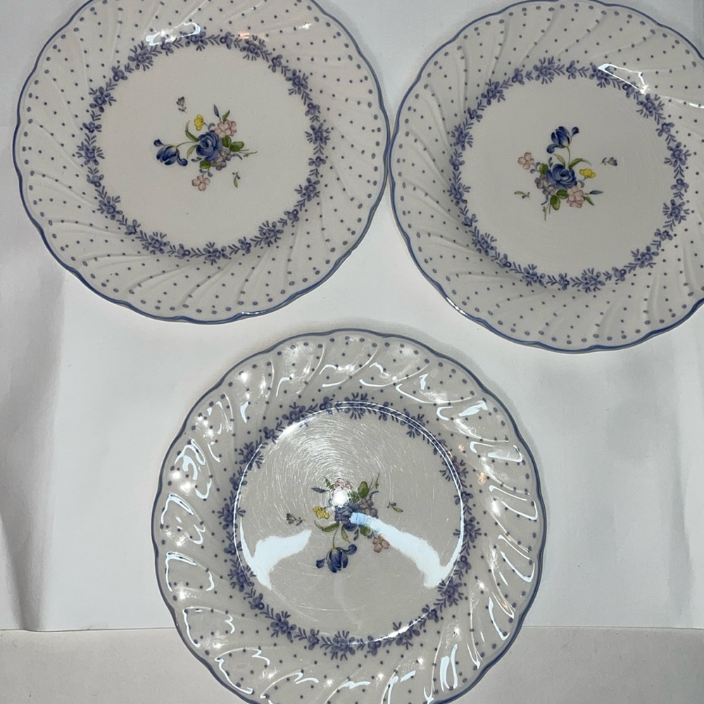 Nikko tableware blue peony dot ceramic salad plates set of 3